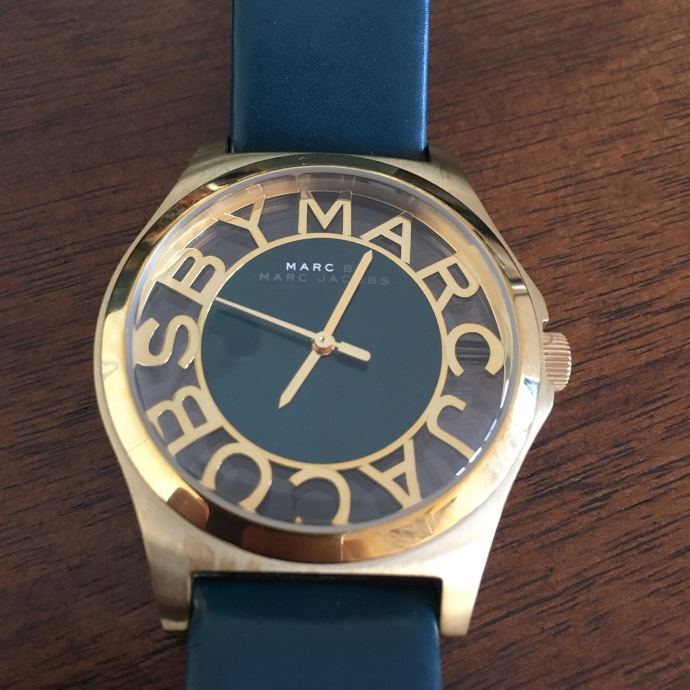 Marc Woman Teal Leather Watch